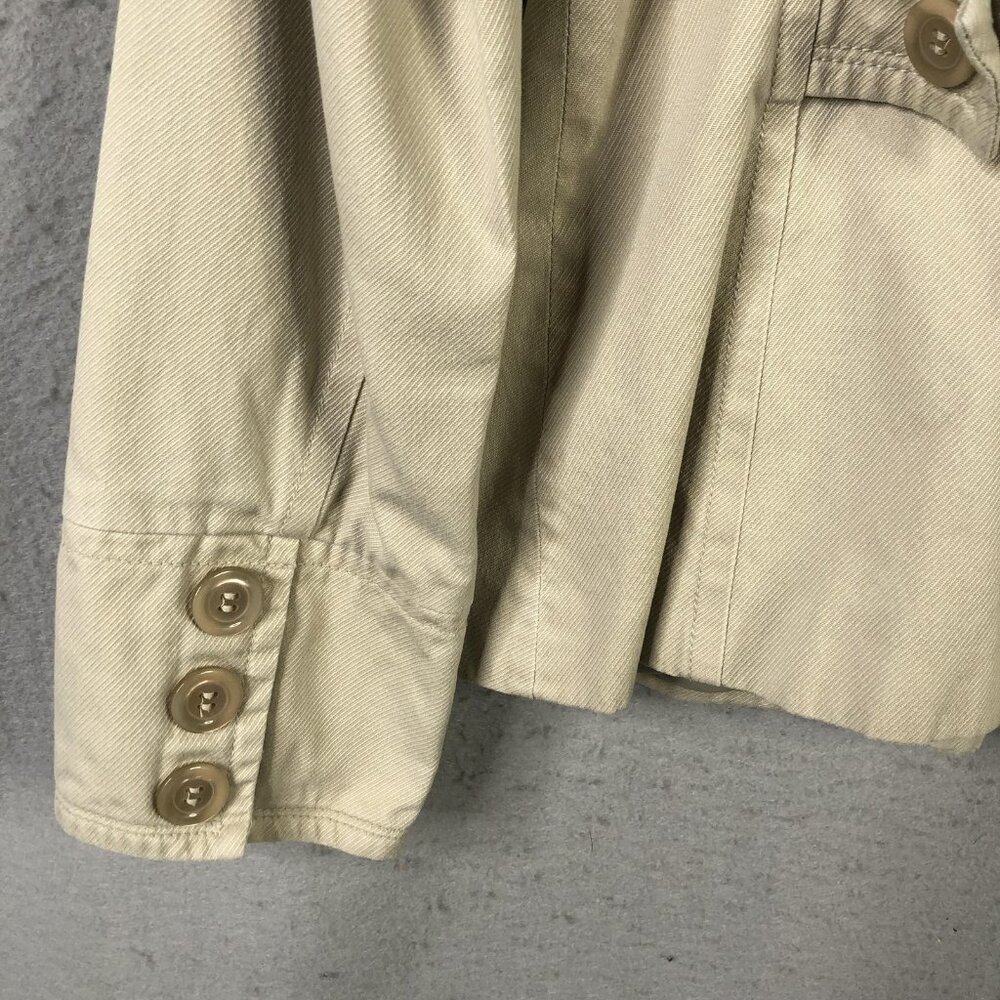 Esprit Jacket Womens Medium Beige Double Breasted Military Y2K Preppy Peacoat - Picture 14 of 16